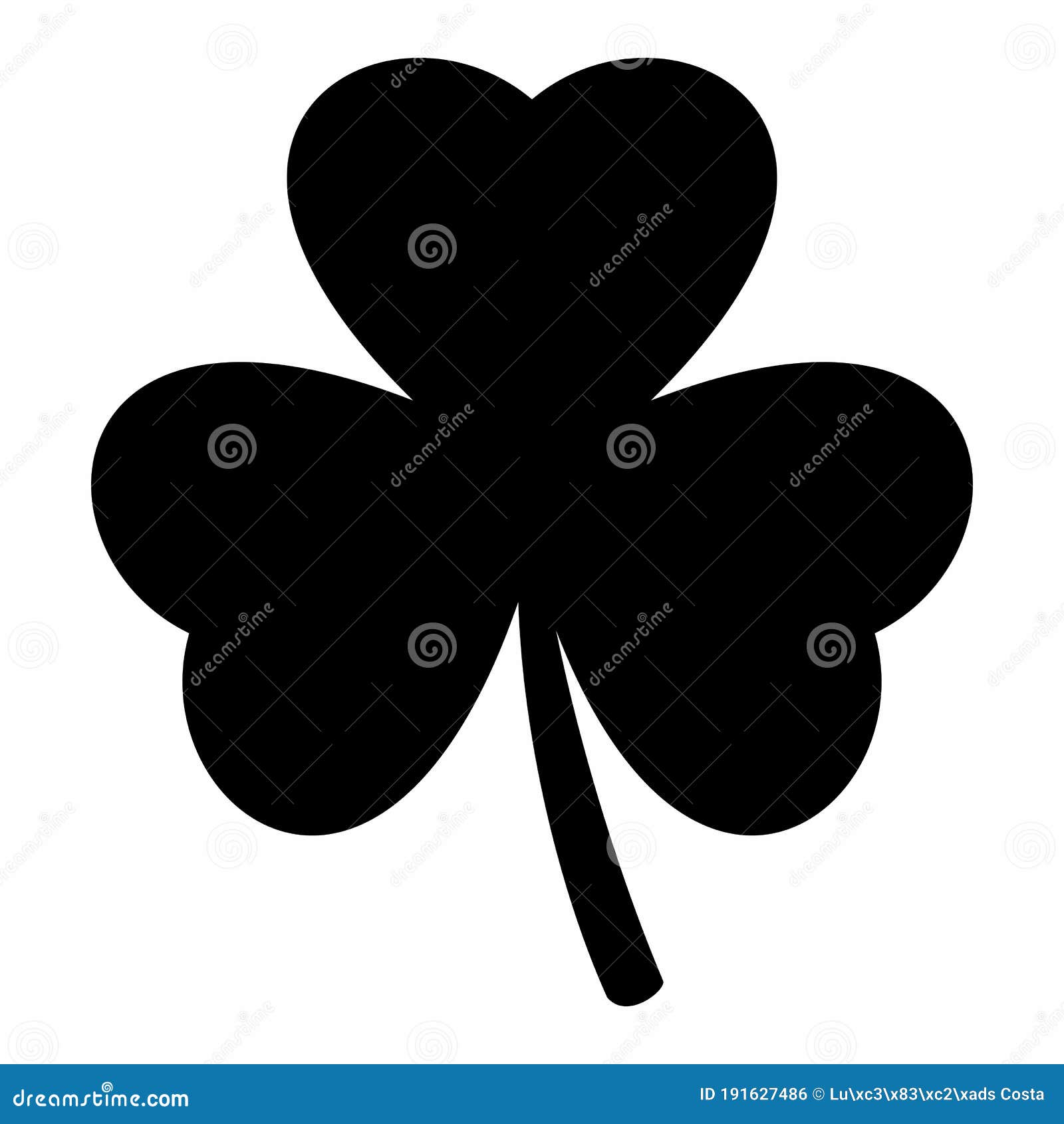 Shamrock Silhouette - Green Outline Four Leaf Clover Icon. Good