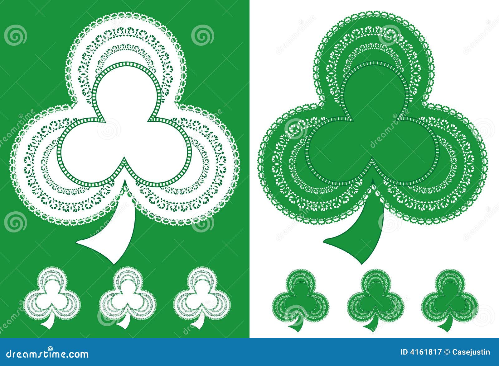 Shamrock Lace Doilies stock vector. Illustration of pattern 4161817