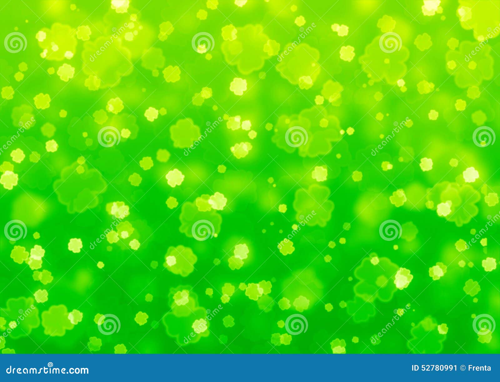 Background of green color with shamrock leaves