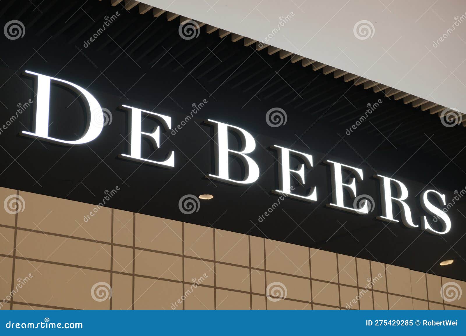 Close Up De Beers Store Brand Logo Editorial Image - Image of