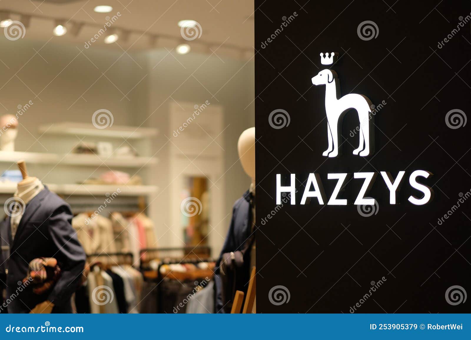 Close Up HAZZYS Shop Sign of Store Editorial Stock Image - Image of