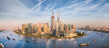 Shanghai skyline stock image. Image of panoramic, finance - 84002133