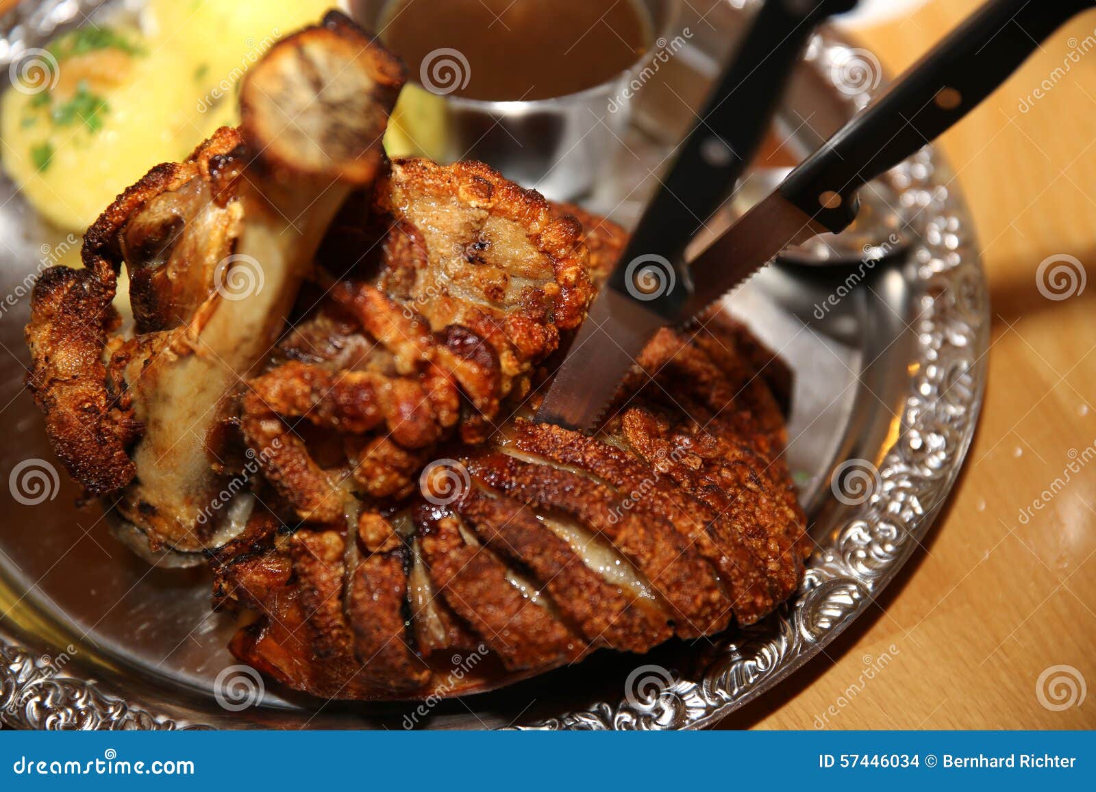 Shank of Pork stock photo. Image of gravy, plate, crunchy 57446034