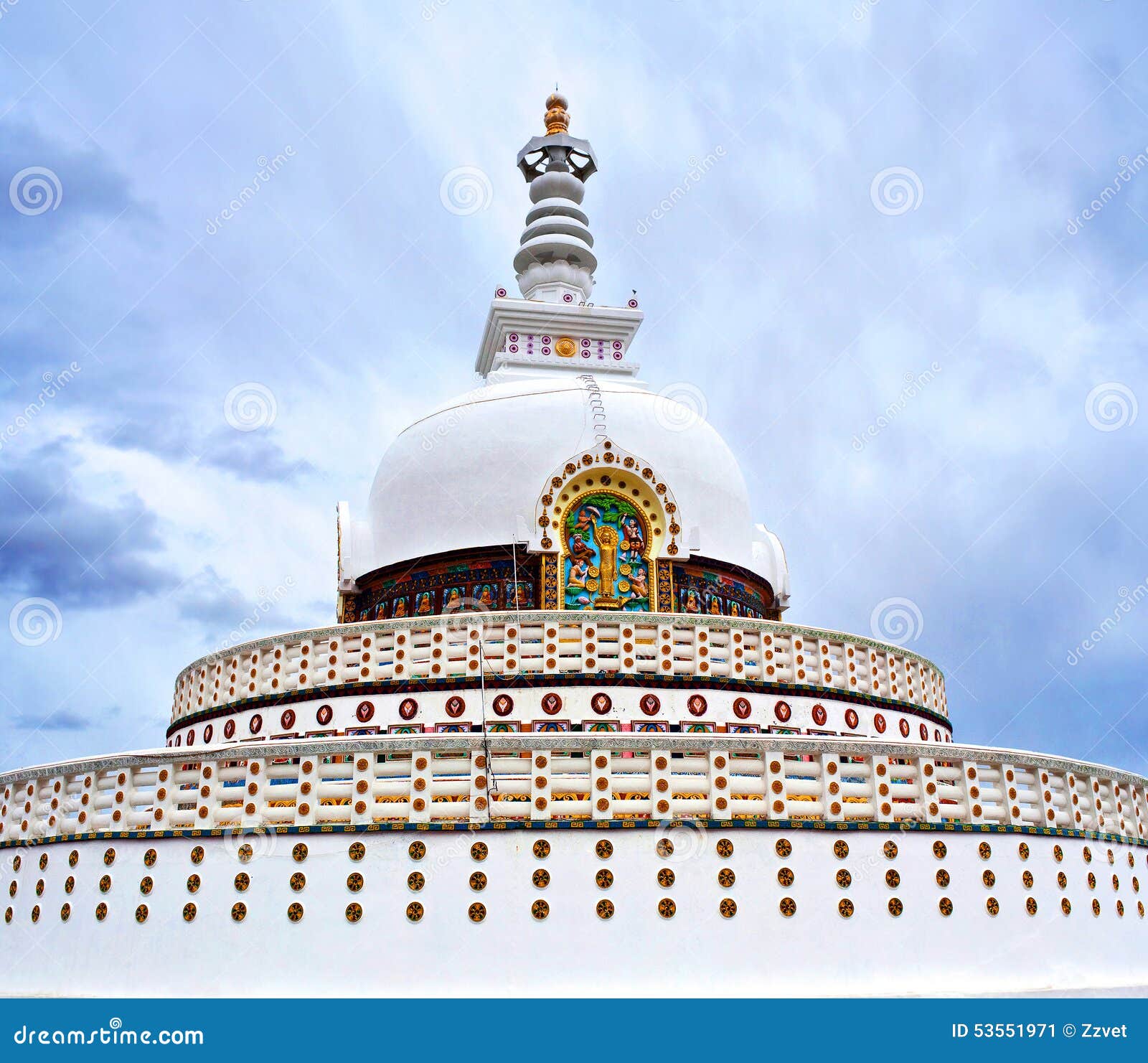 shanti stupa view in leh, north india