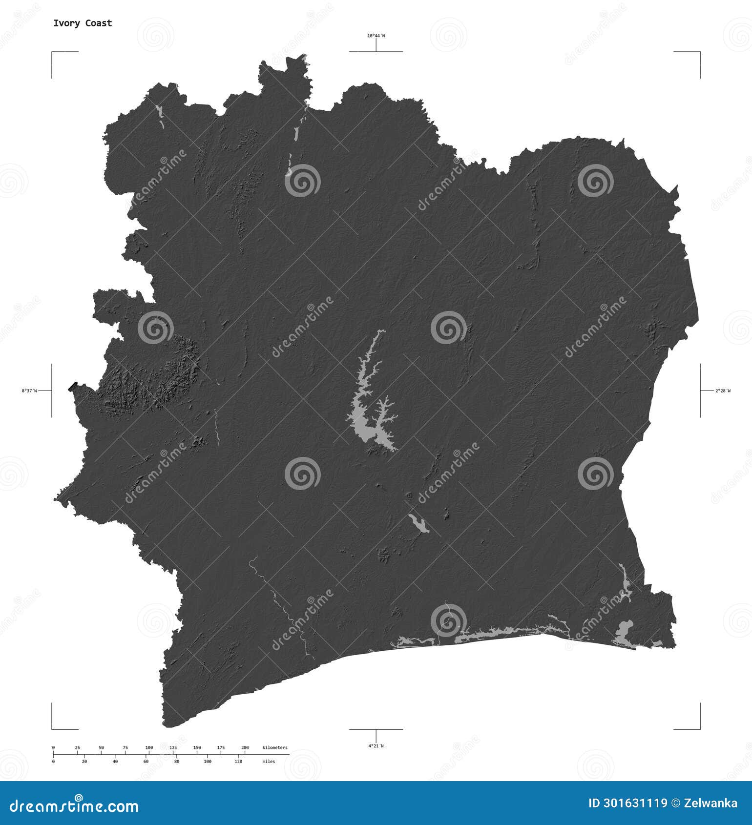 ivory coast  on white. bilevel