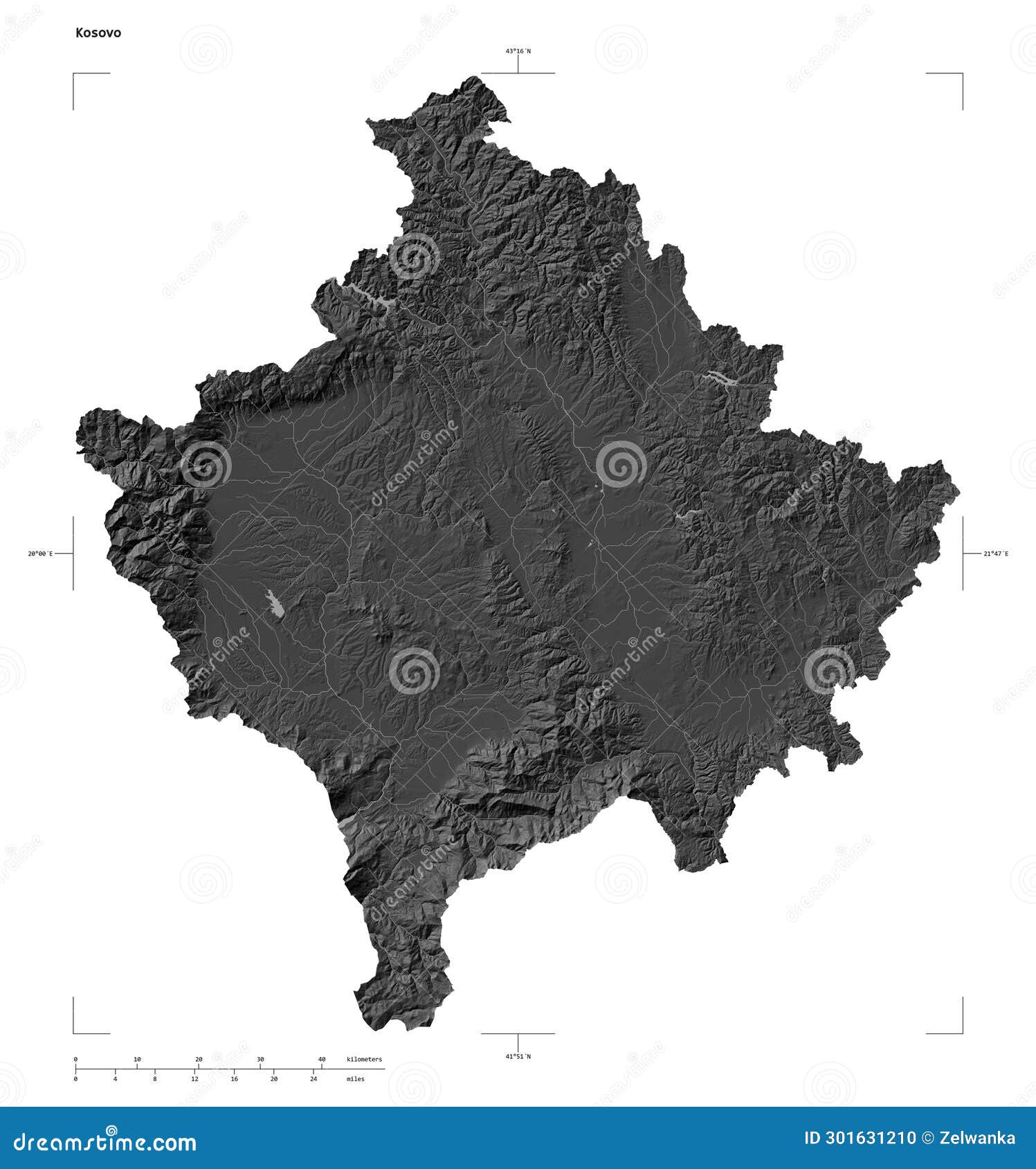 kosovo  on white. bilevel