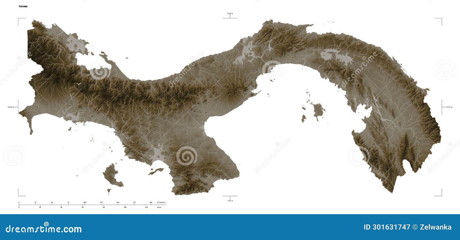 Panama Shape on White. Sepia Stock Illustration - Illustration of