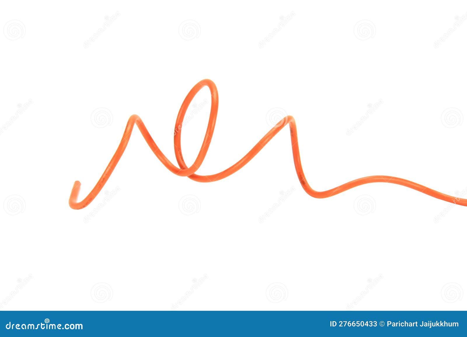 Shape or Force Orange Wire Cable of Usb and Adapter into a Curve or
