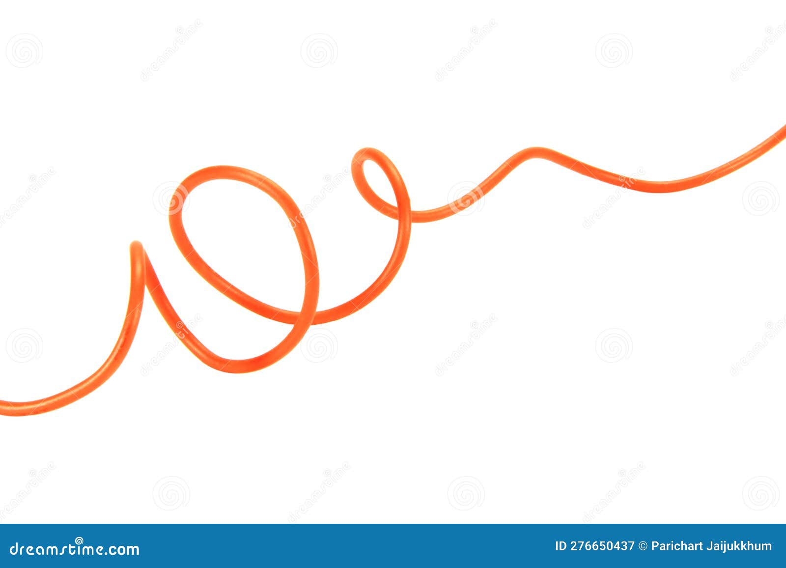 Shape or Force Orange Wire Cable of Usb and Adapter into a Curve or