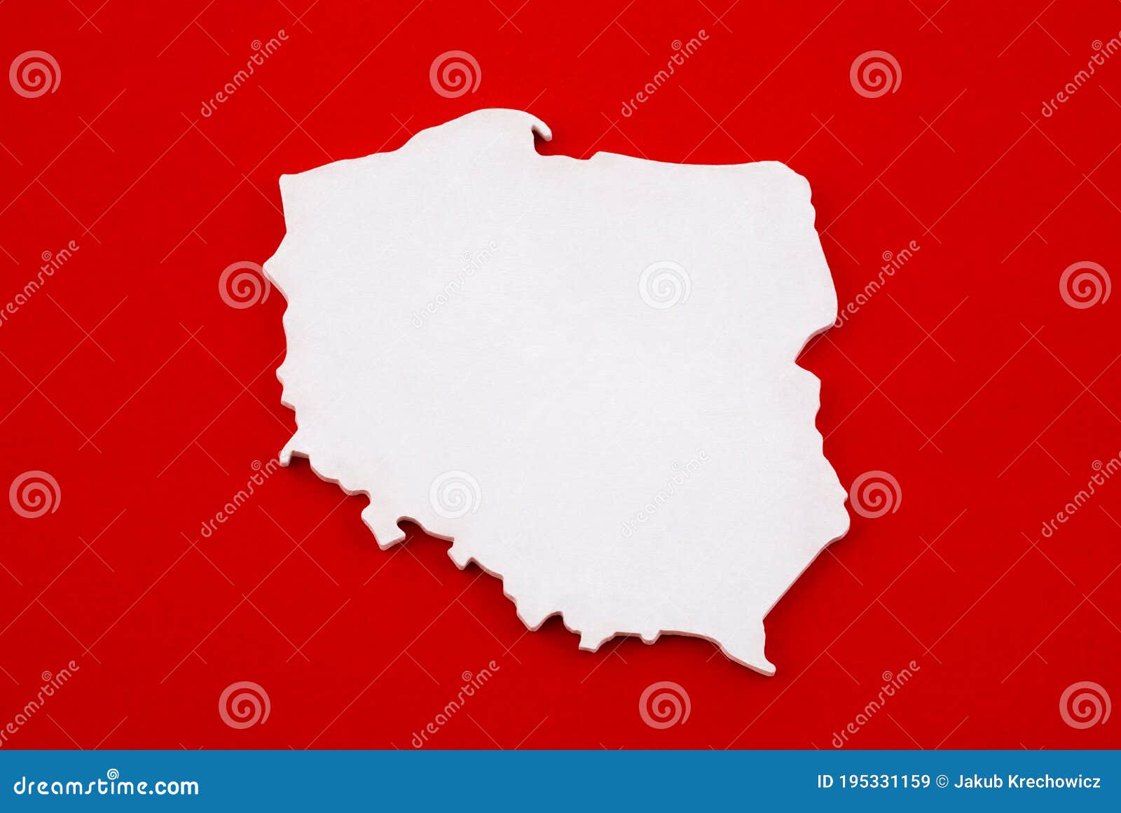  of poland map over red