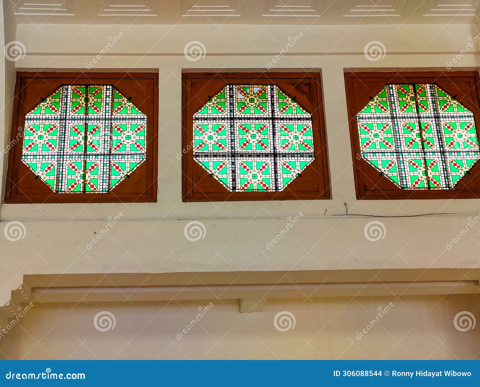 The Shape of the Stained Glass Window with Geometric Play on the