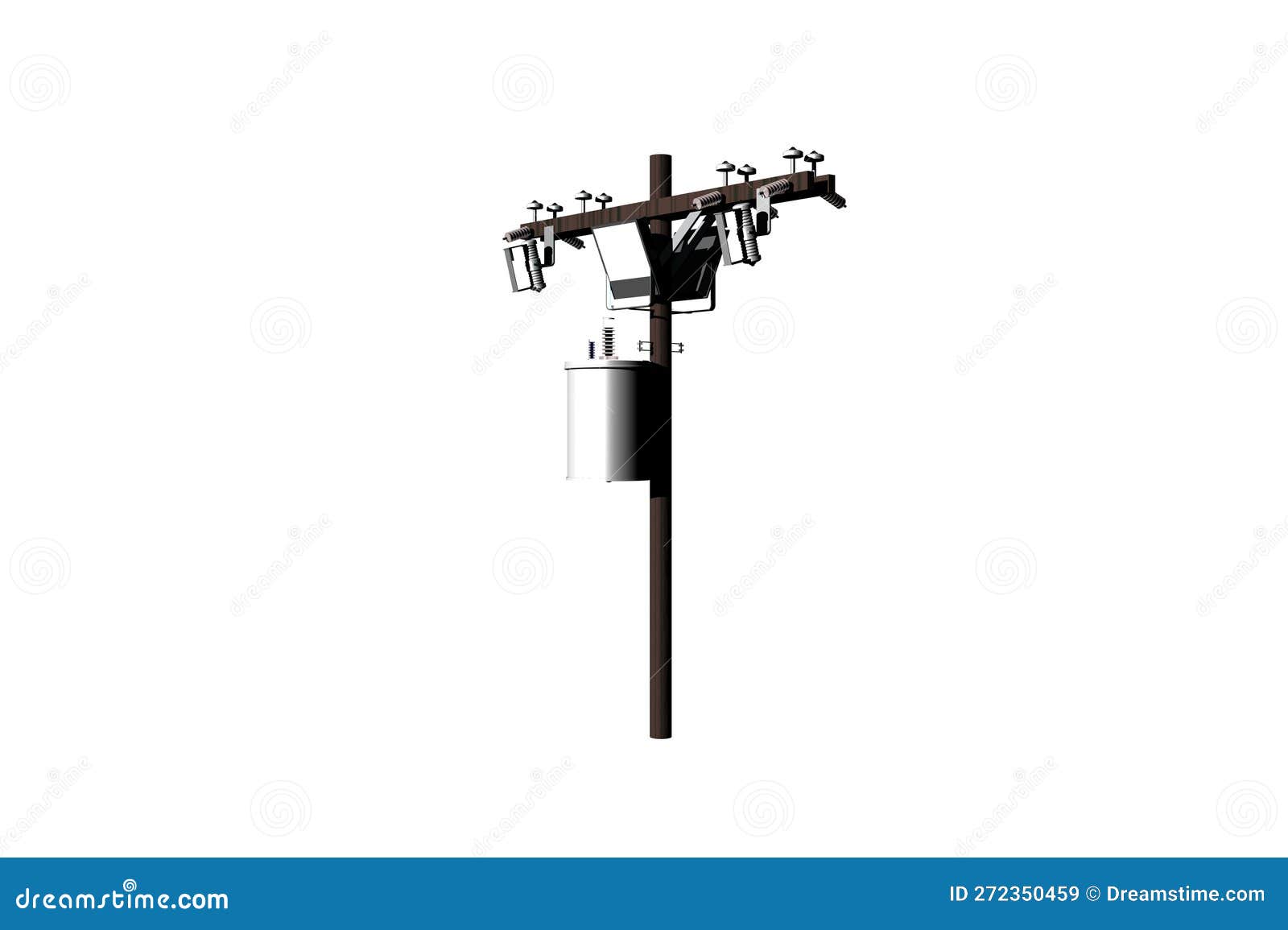 Shape Telephone Pole White Background 3d Rendering Stock Illustration