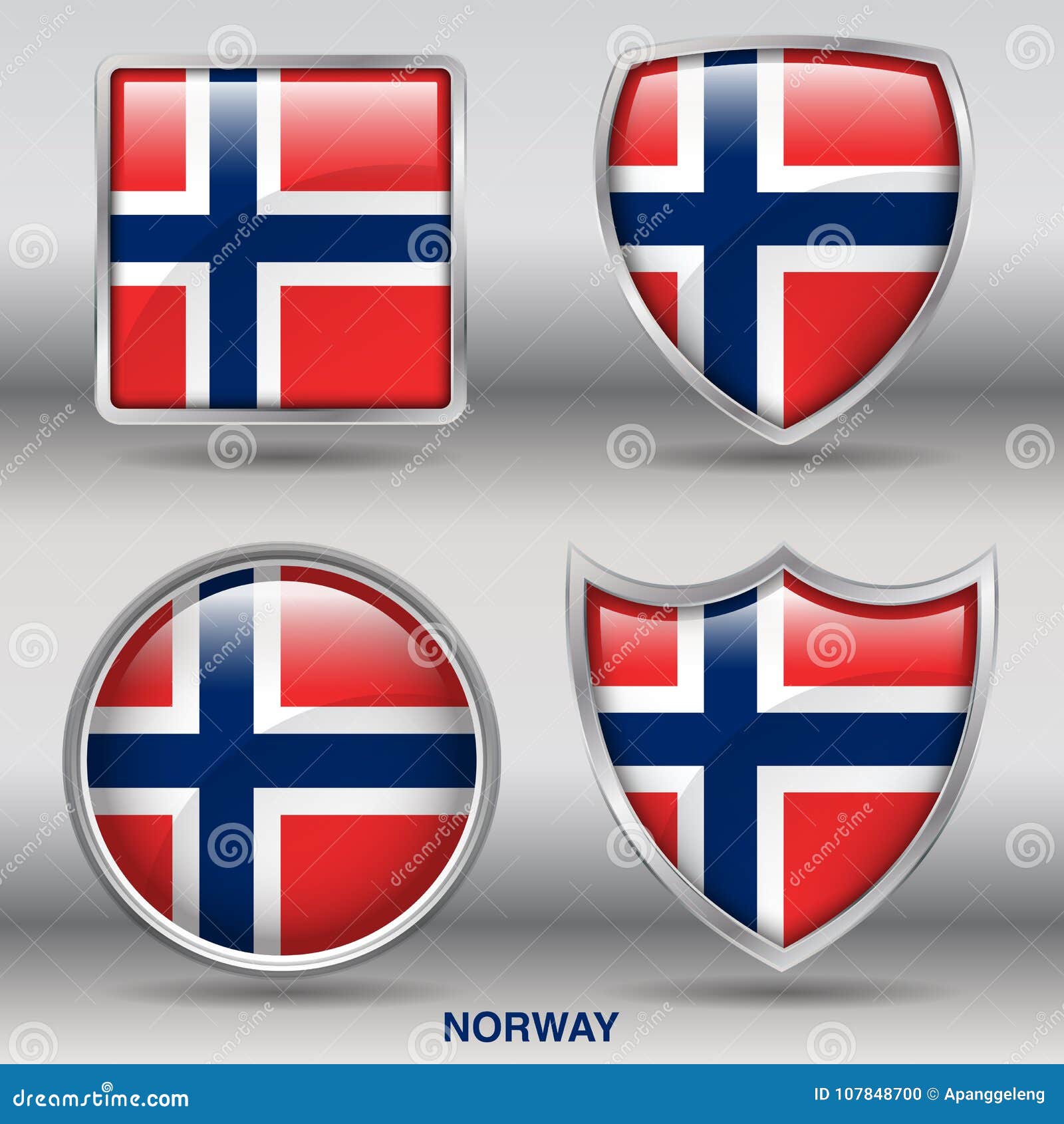 Download Norway Flag In 4 Shapes Collection With Clipping Path ...