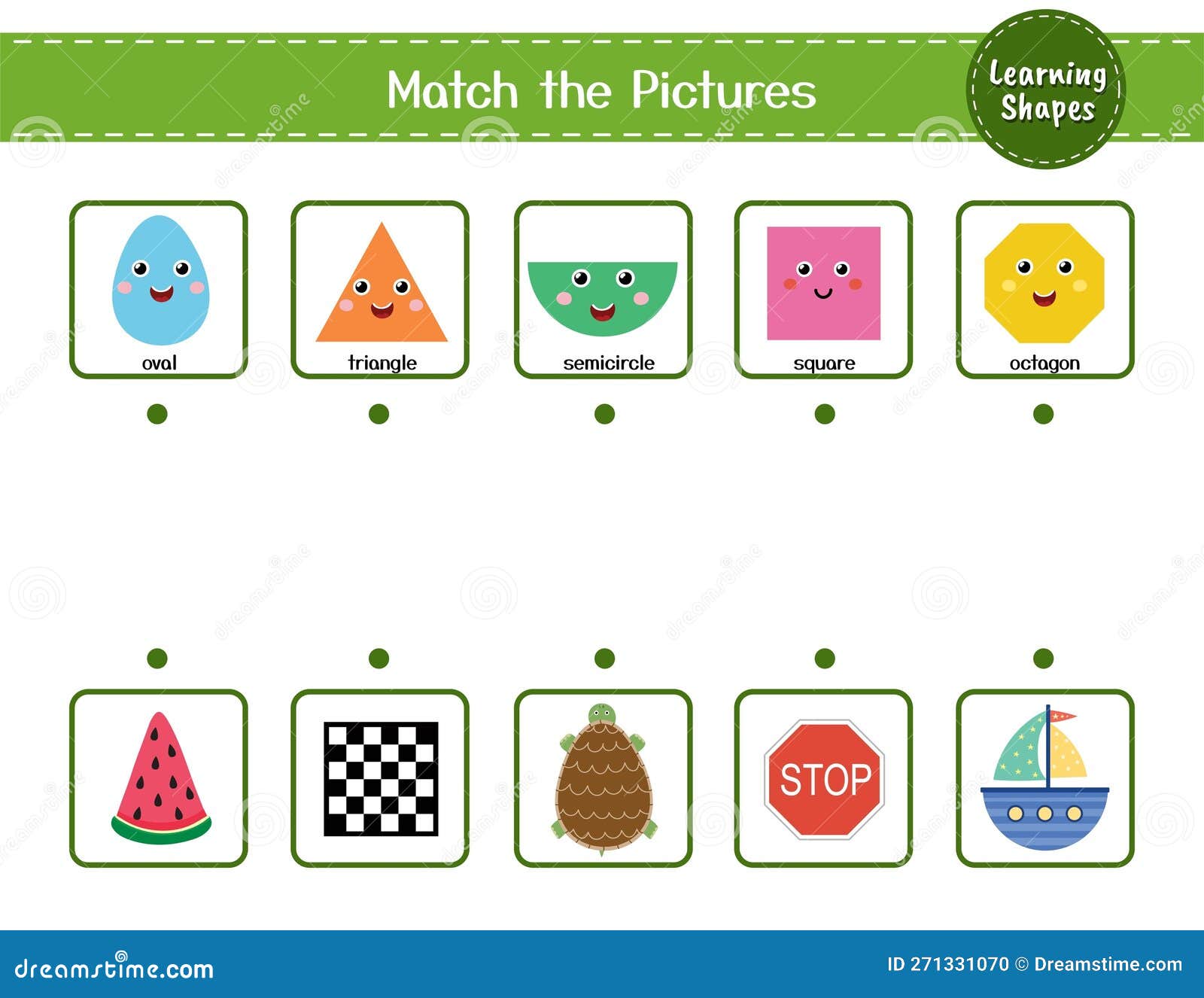 Shapes Matching Game for Kids. Find the Correct Objects Puzzle Stock ...