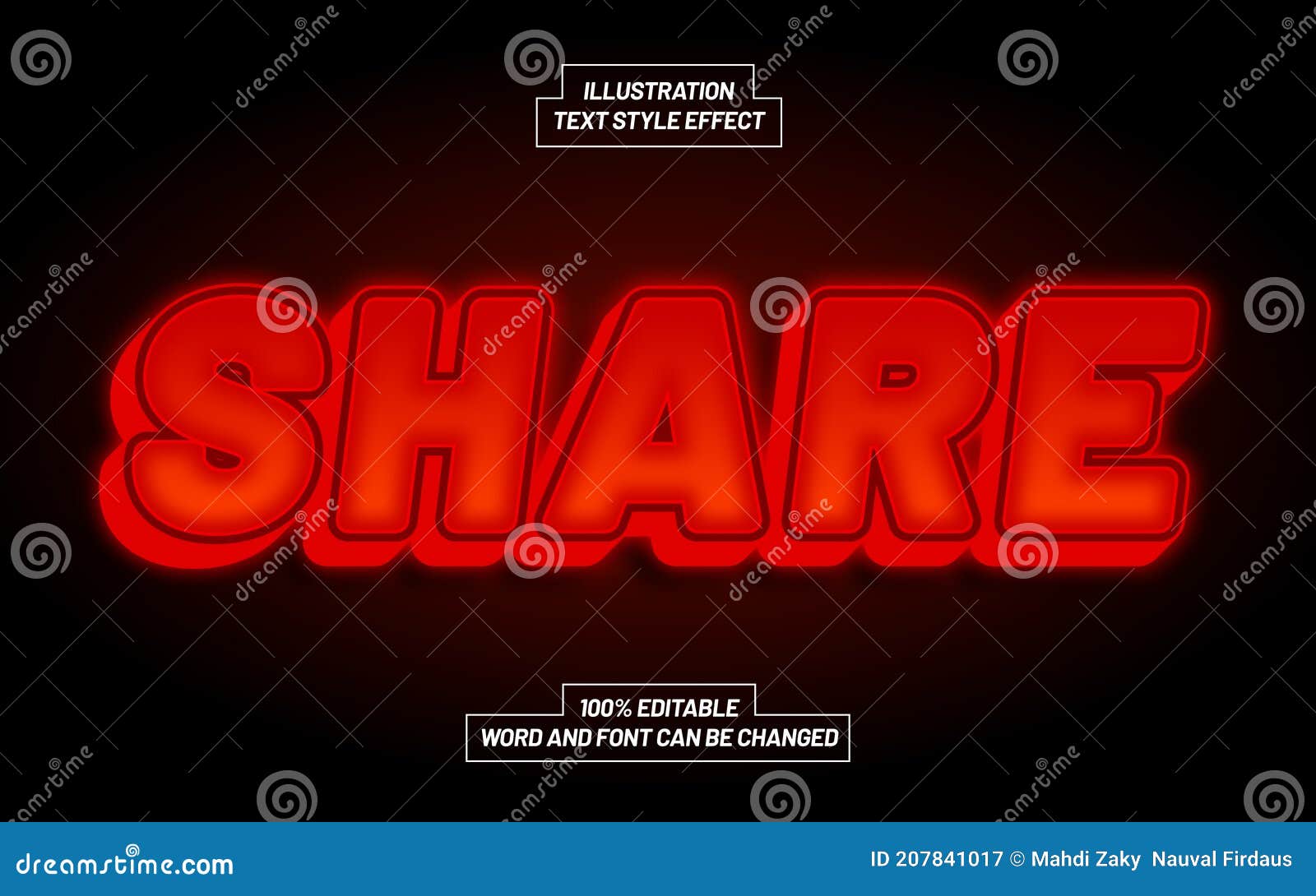 share 3d bold text style effect