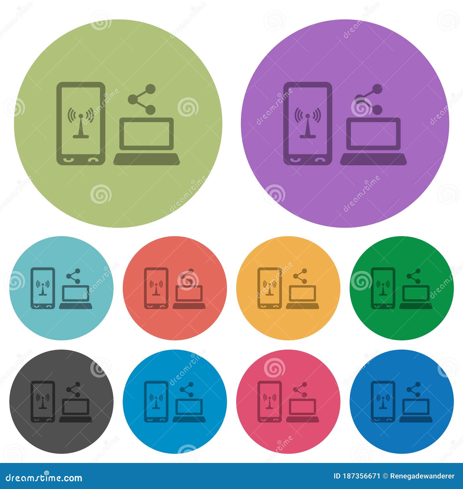 share mobile internet color darker flat icons
