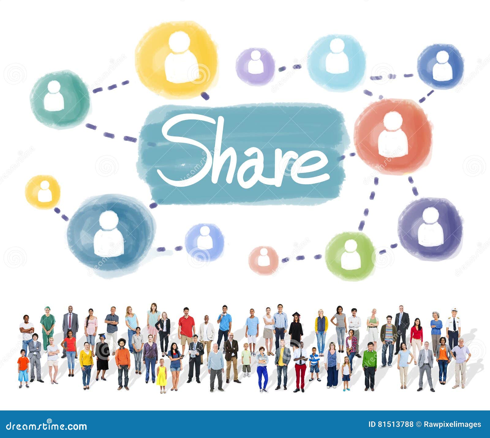 share sharing connection networking concept