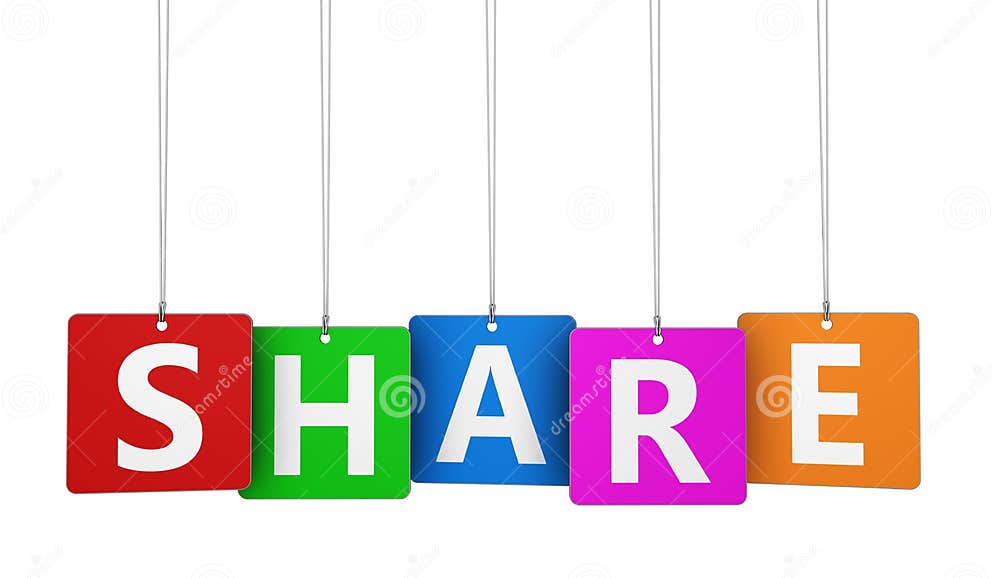 Share Sign Colorful Tags stock image. Image of isolated - 61513581