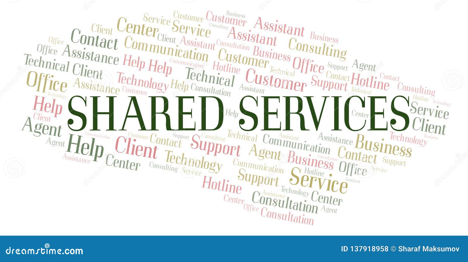 Shared Services word cloud stock illustration. Illustration of card