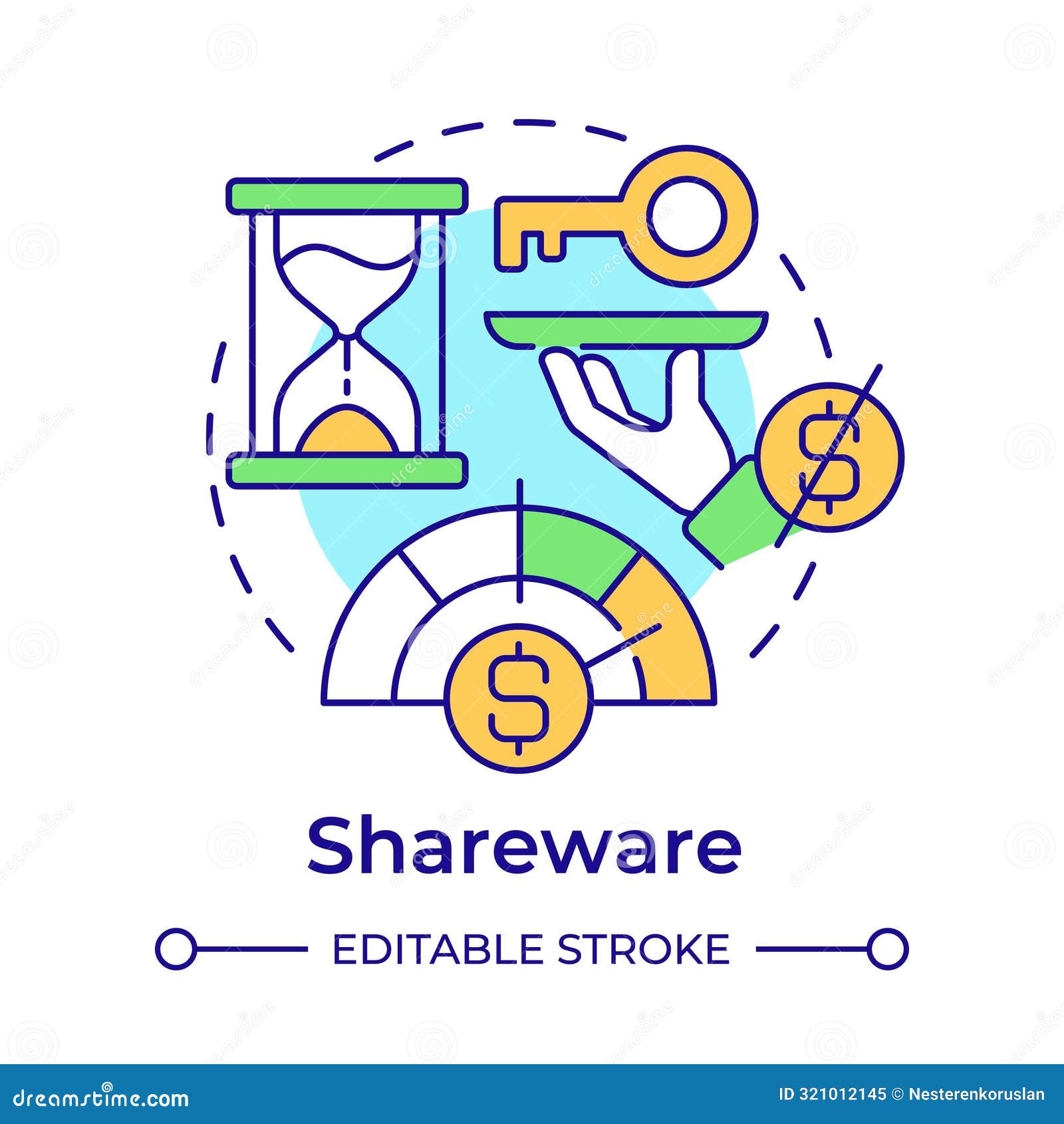 shareware multi color concept icon
