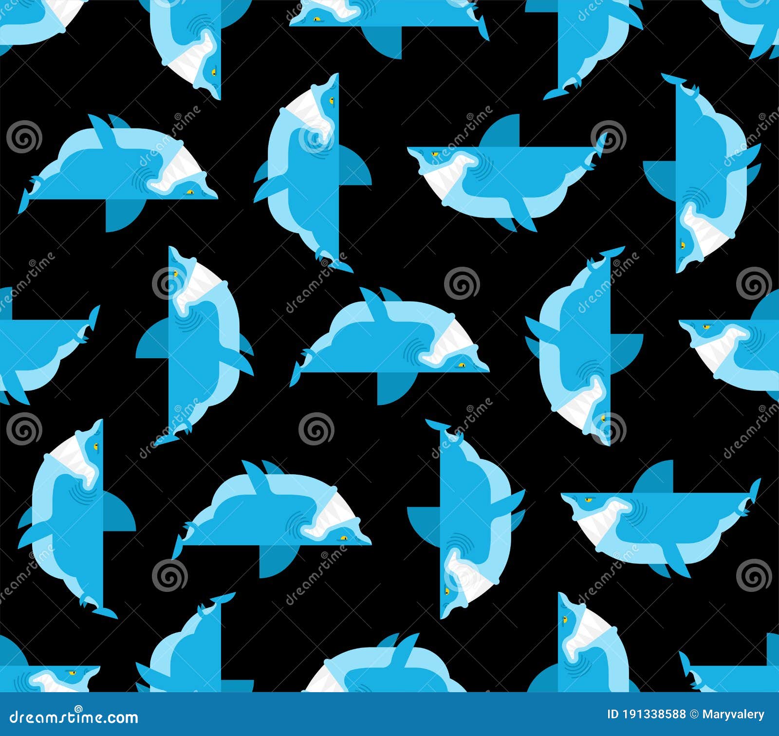 Download Shark Cartoon Pattern Seamless. Sea Animal Predator ...