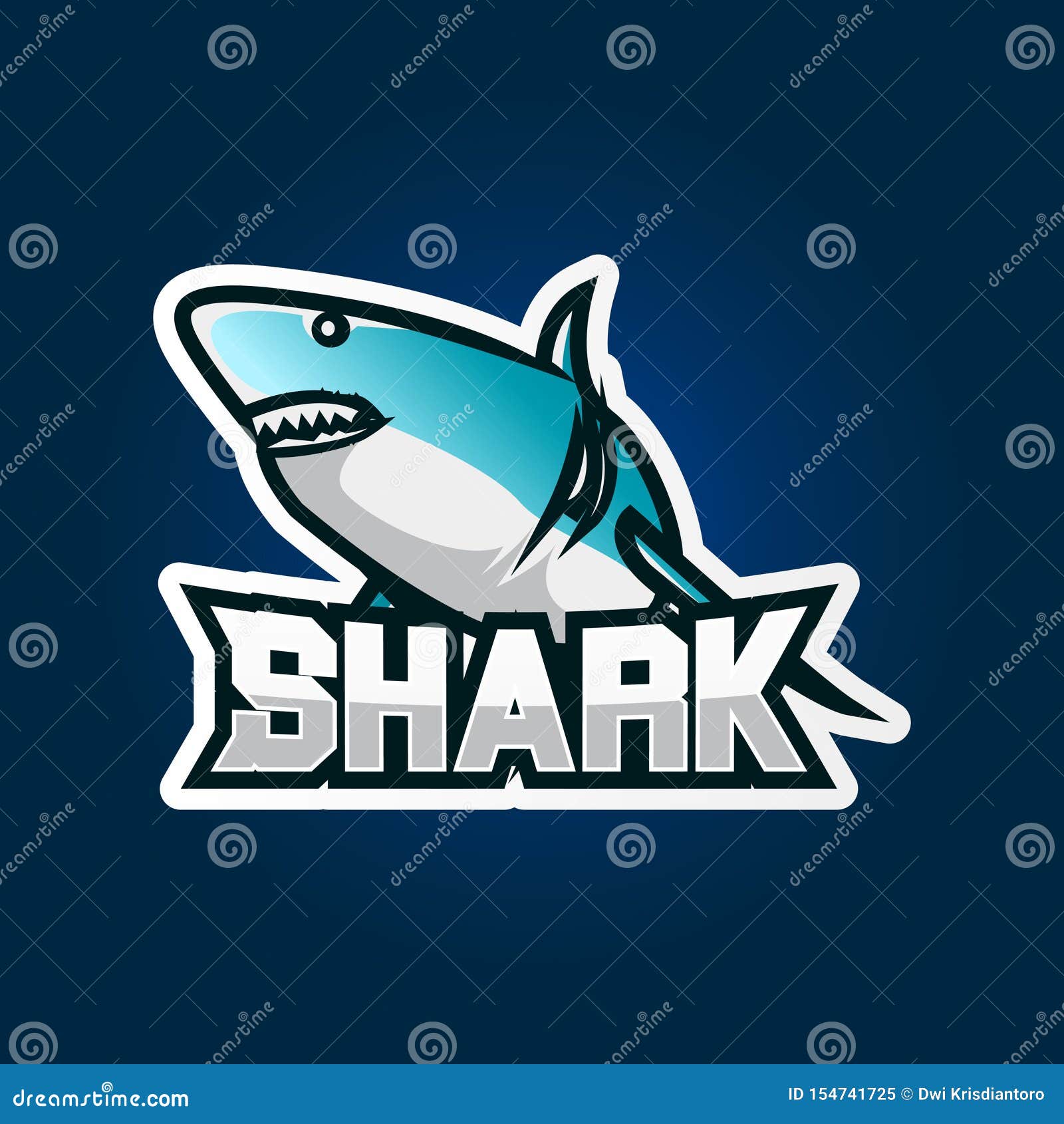 Shark Esport Logo for Gaming Stock Vector - Illustration of badge