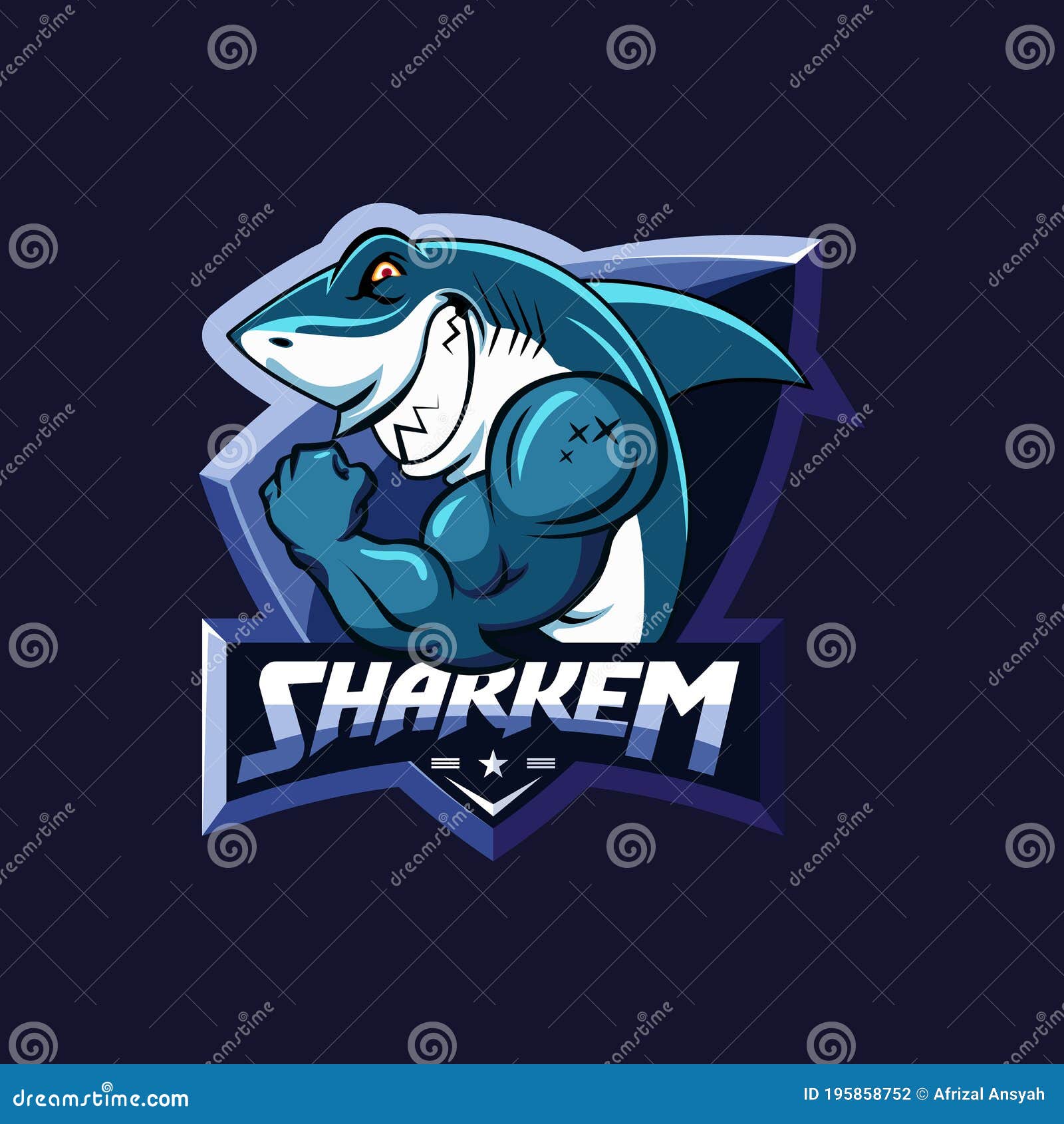 Shark Esport Logo for Gaming Stock Vector - Illustration of badge