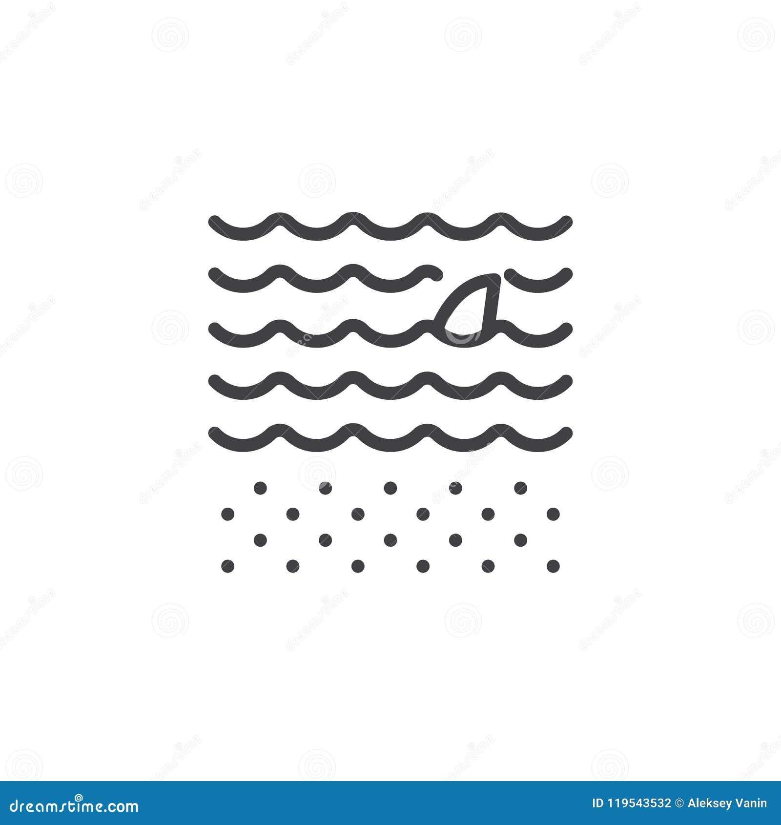 Download Shark Fin Above Water Outline Icon Stock Vector ...