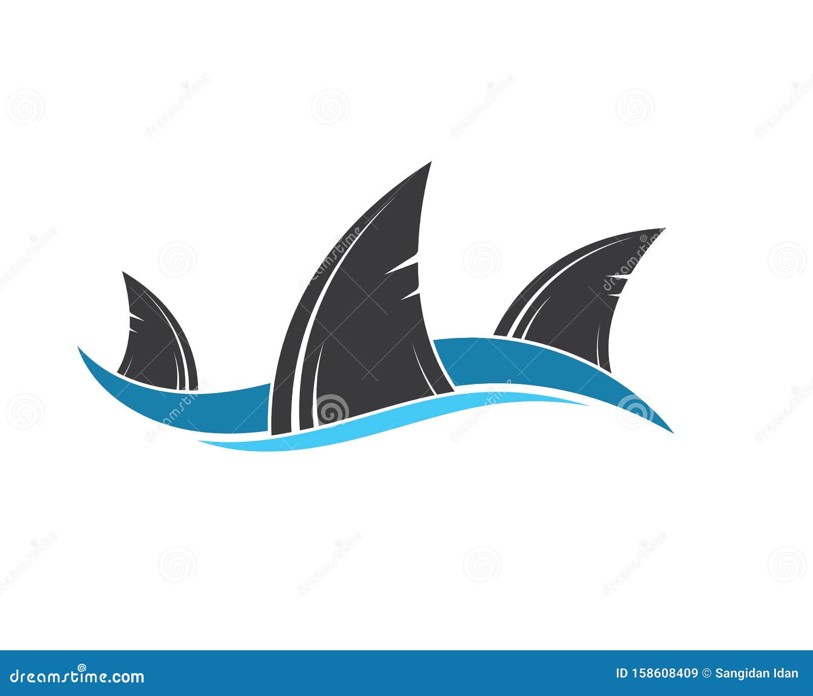 Shark Fin Icon Vector Illustration Stock Vector - Illustration of wild ...