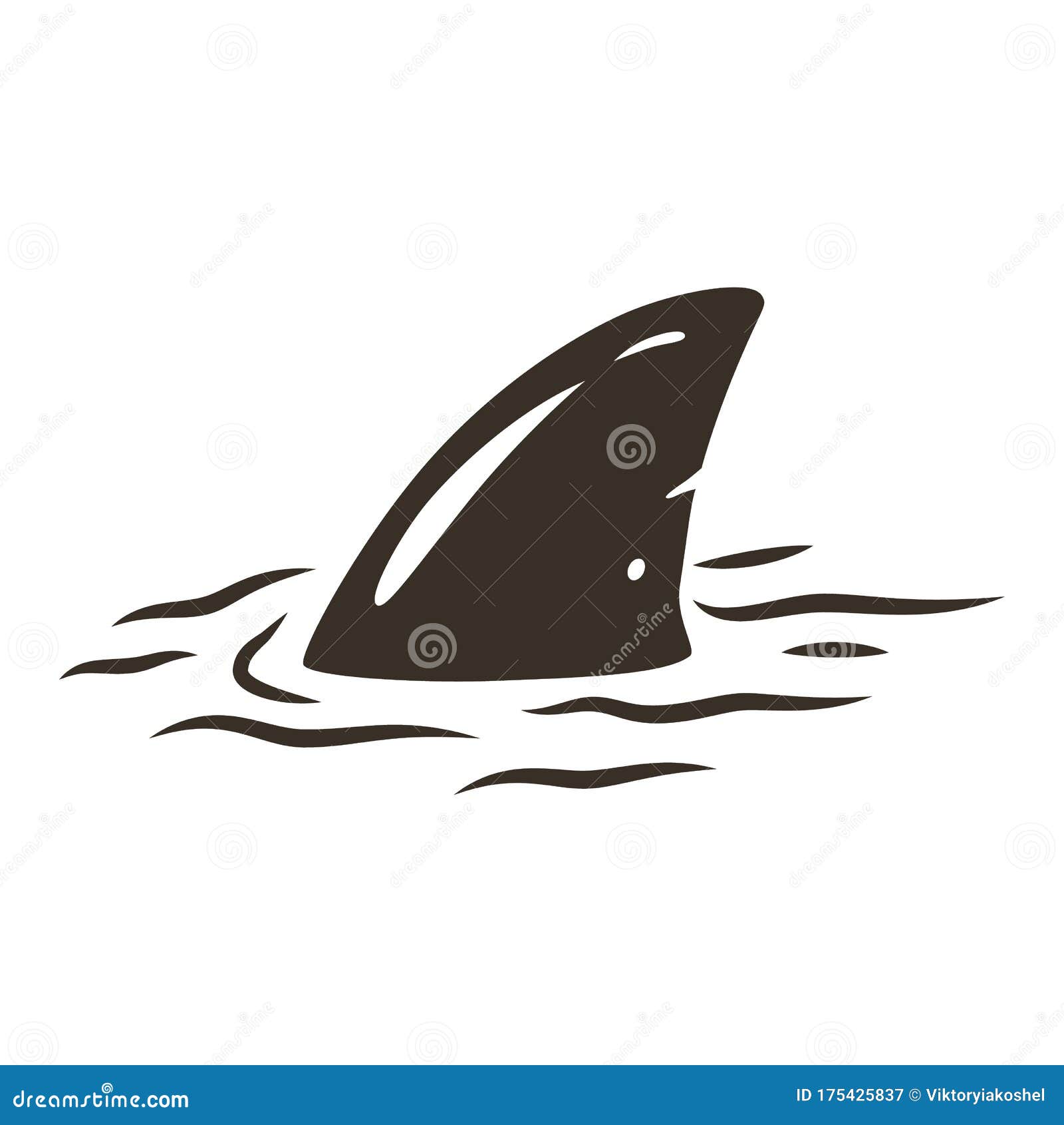 Download Shark Fin In The Water With Waves Stock Vector ...