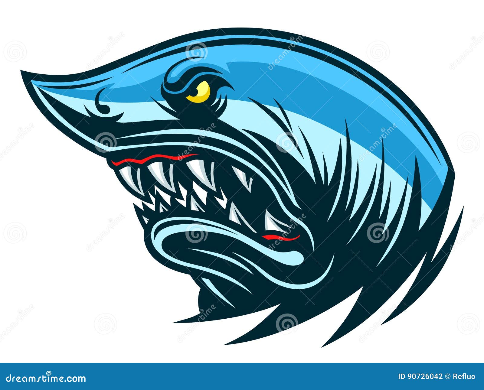 Shark head stock vector. Illustration of fish, head, water ...