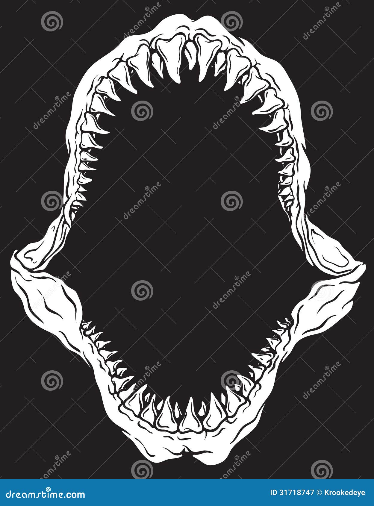 shark jaw  on black