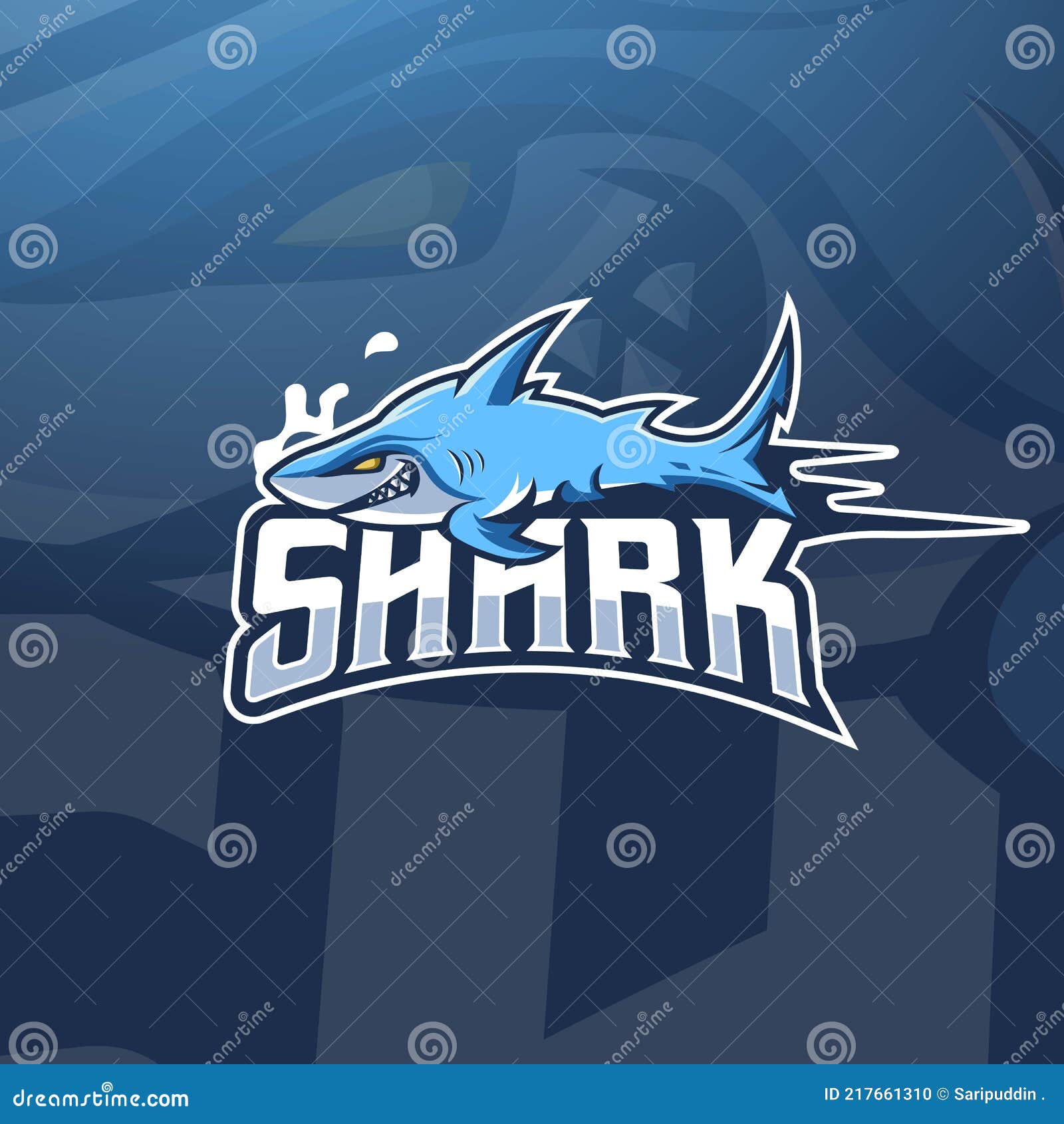 Shark Esport Logo for Gaming Stock Vector - Illustration of badge