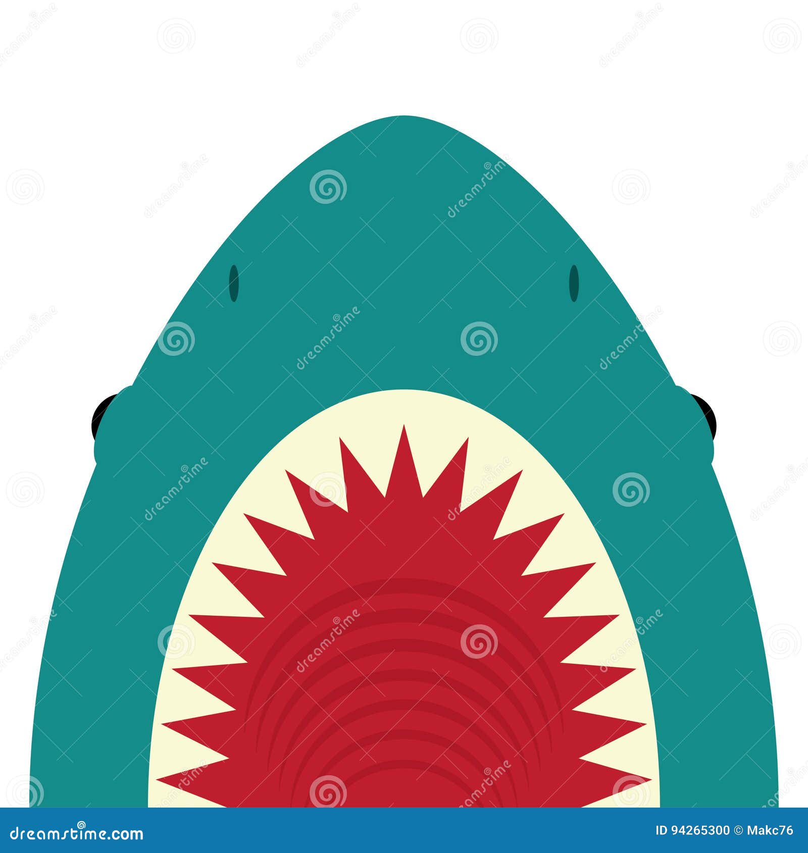 Download Shark With Open Mouth And Sharp Teeth Stock Vector ...