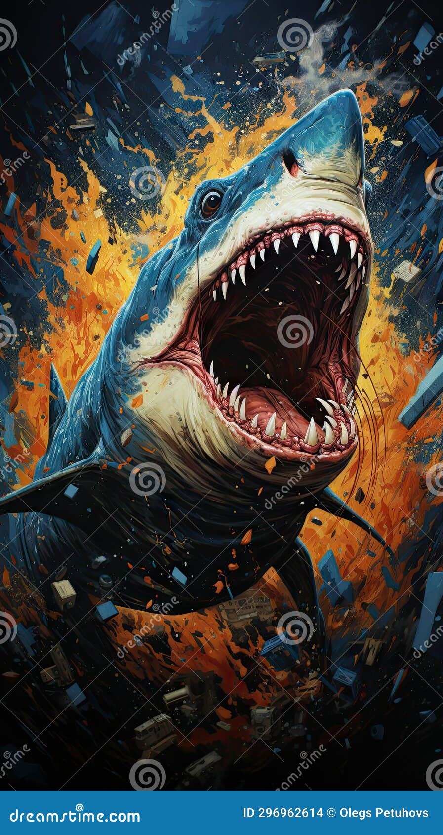 A Shark with it S Mouth Open and it S Mouth Wide Open with it S Mouth