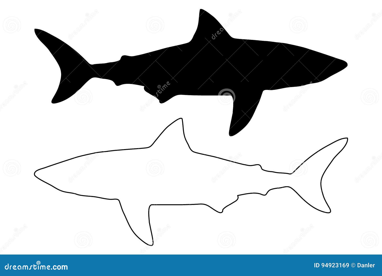 Shark silhouette vector stock vector. Illustration of shark - 94923169