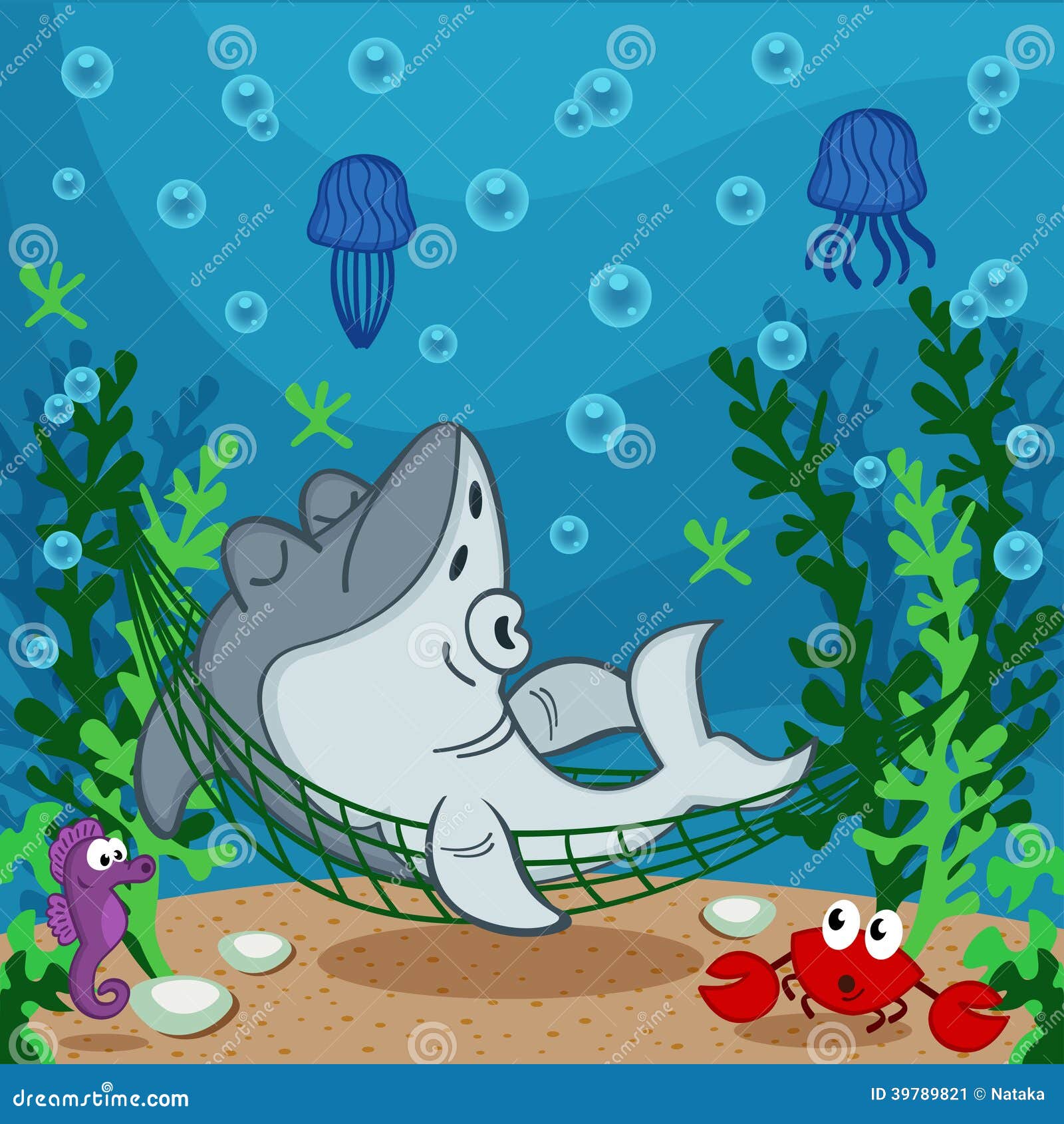Shark Sleeping on the Seabed Stock Vector Illustration of saber, manuscript 39789821