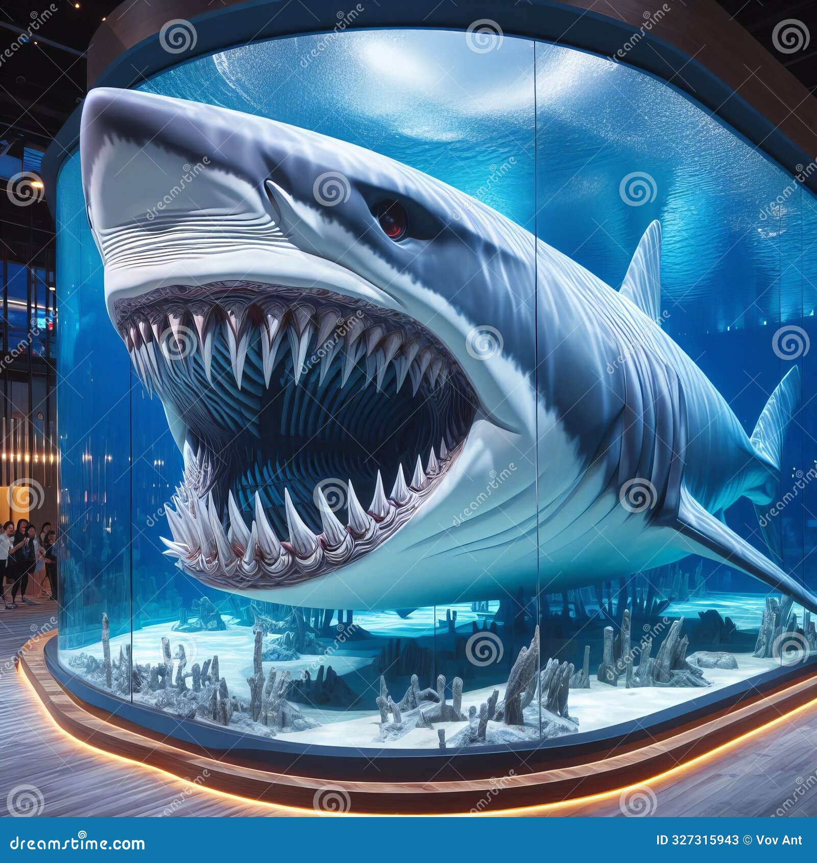 shark tank a tank ed to resemble a shark's anatomy, cople