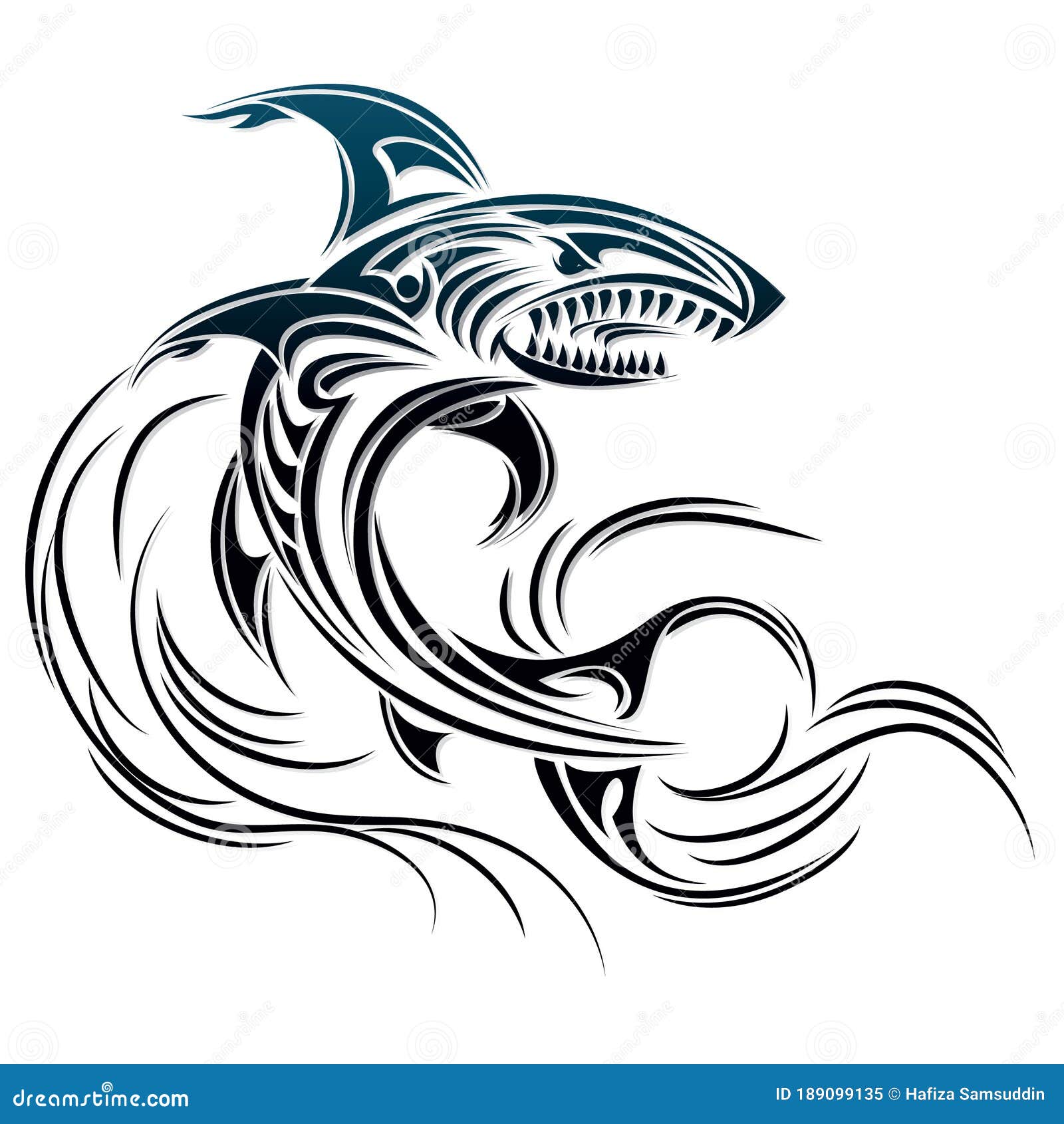 Shark tattoo design Black and White Stock Photos  Images  Page 2  Alamy