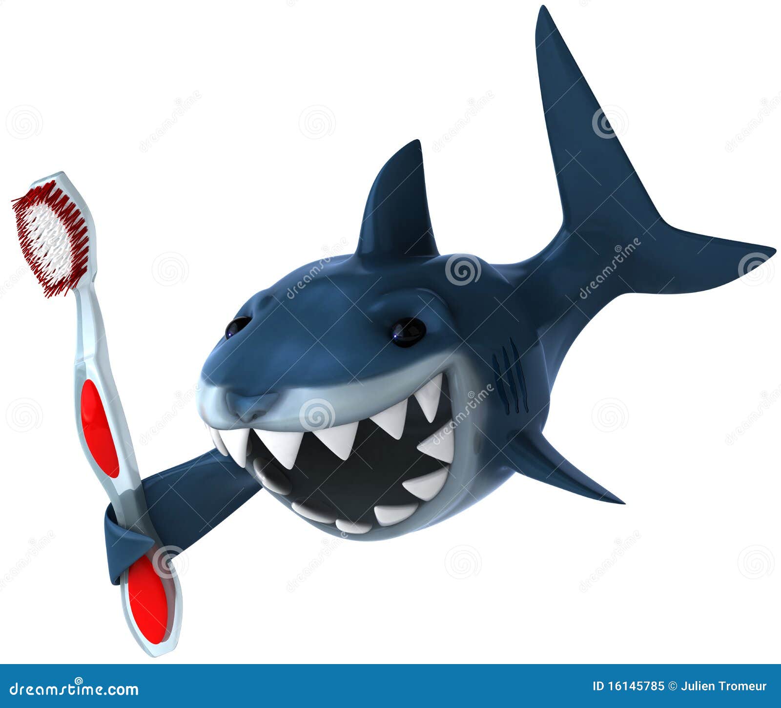 Shark and toothbrush stock illustration. Illustration of fish 16145785
