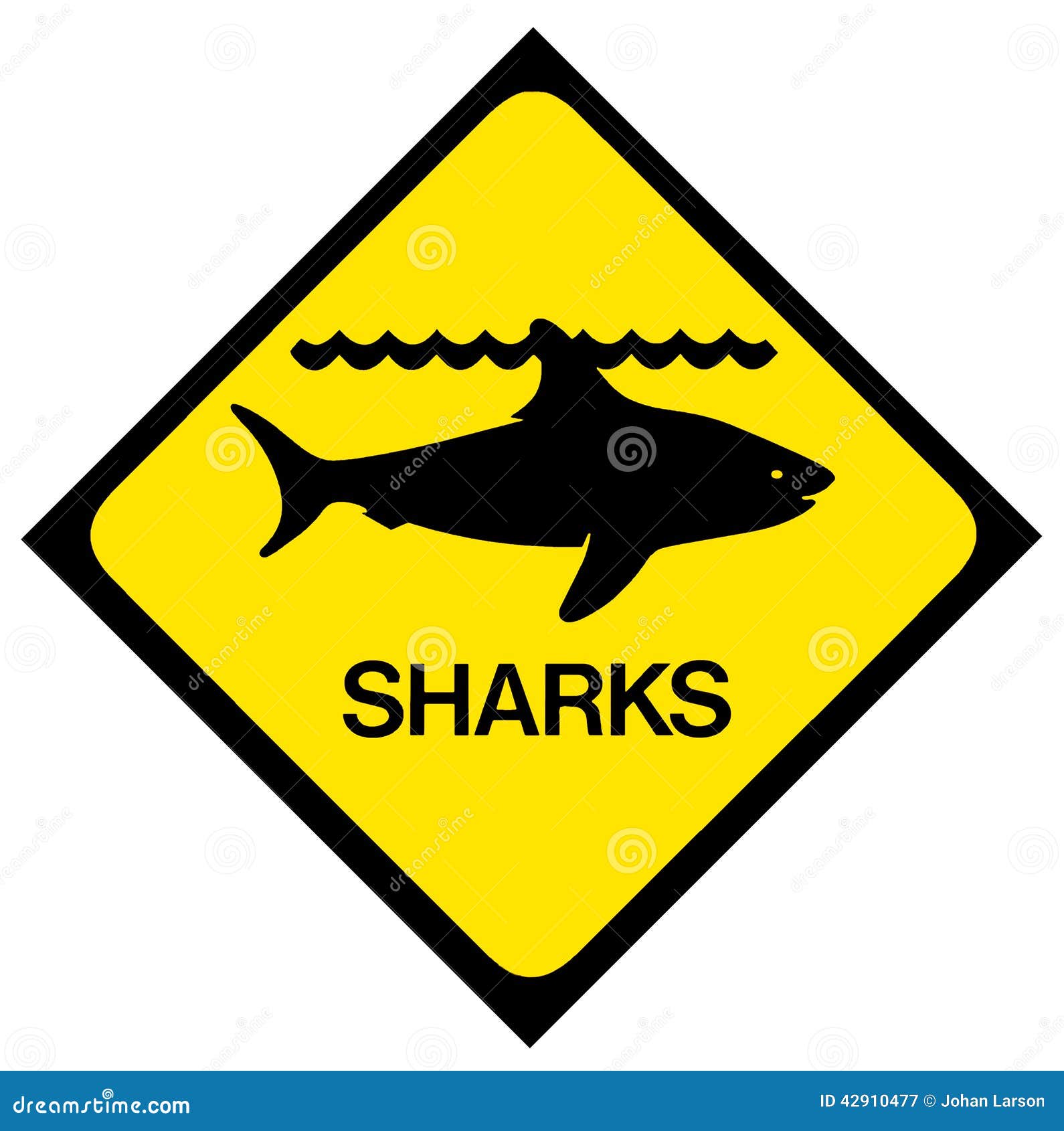 Shark warning sign stock illustration. Illustration of attack - 42910477