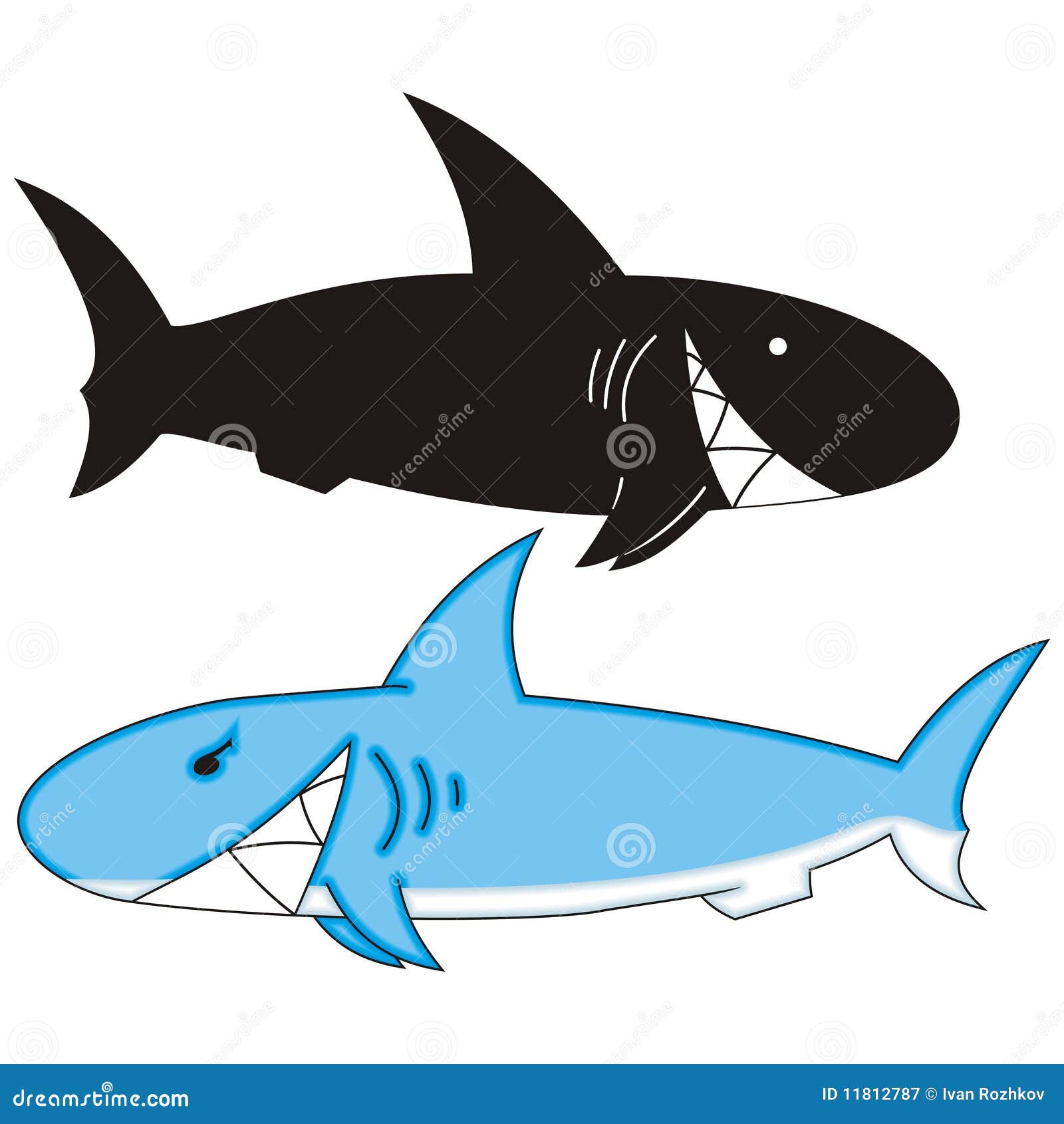 Sharks stock vector. Illustration of underwater, water - 11812787