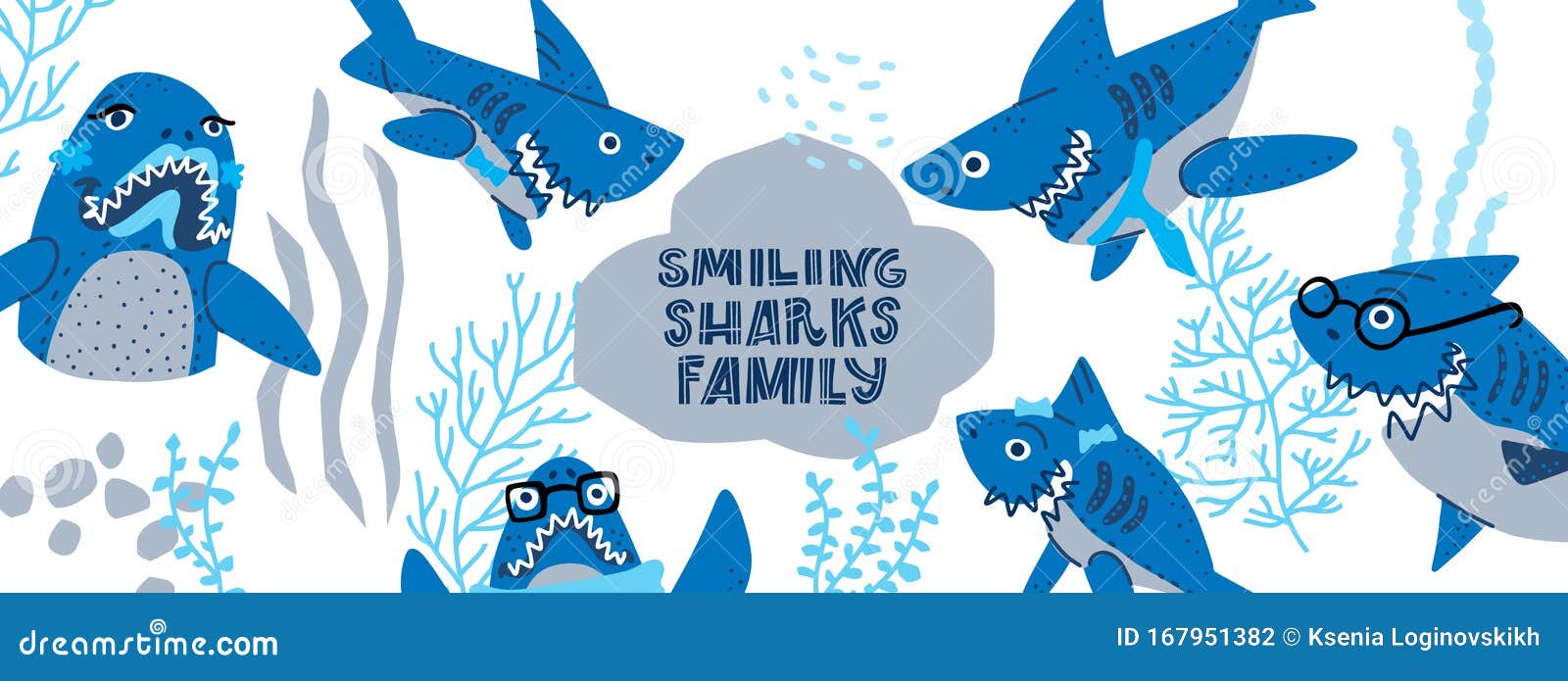 sharks family  set