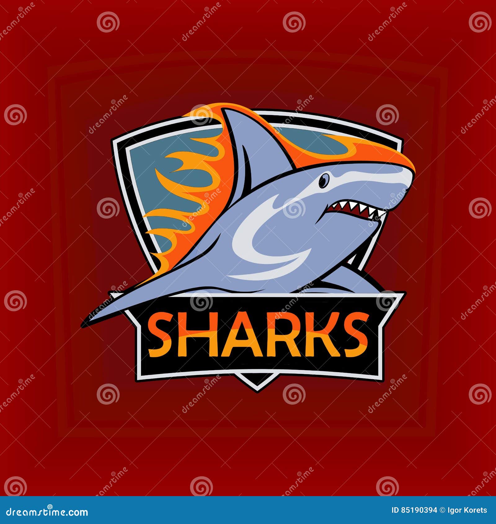 Sharks Logo, Emblem for a Sport Team Stock Vector Illustration of