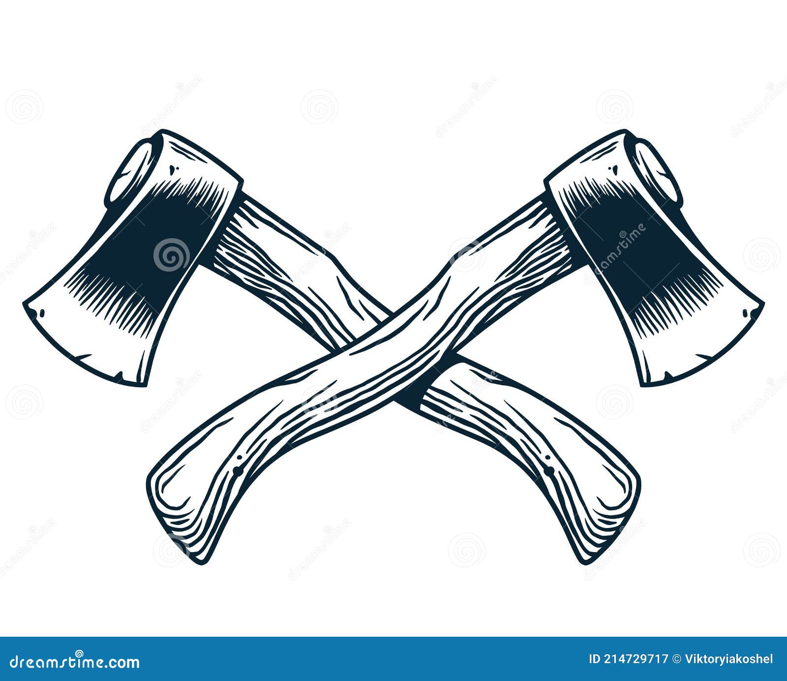 Axe or Ax of Lumberjack, Axeman. Hatchet for Chop Stock Vector