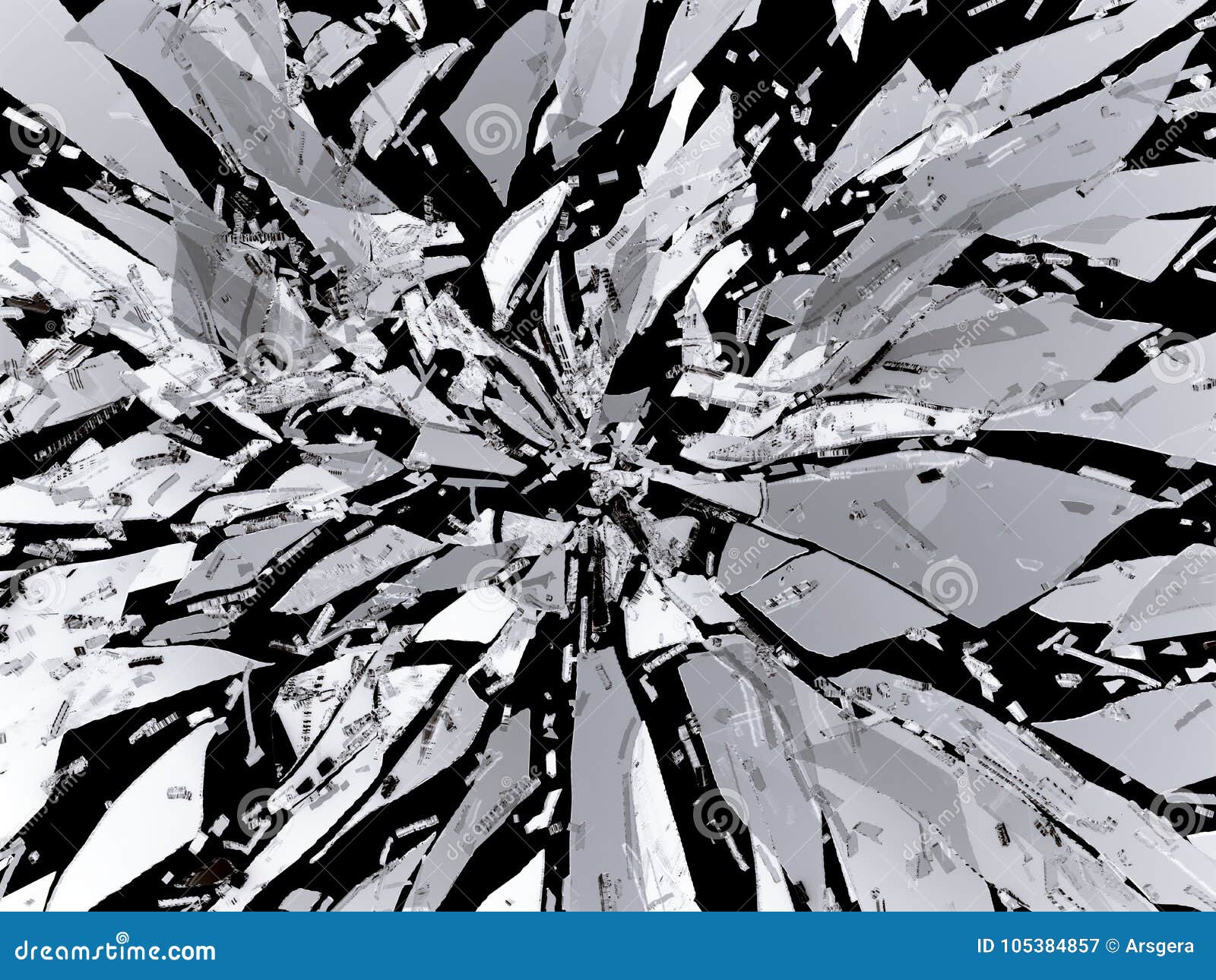 Sharp Broken or Shattered Glass Isolated Stock Illustration