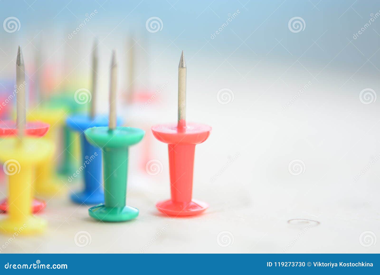 Sharp colorful fasteners stock photo. Image of white 119273730
