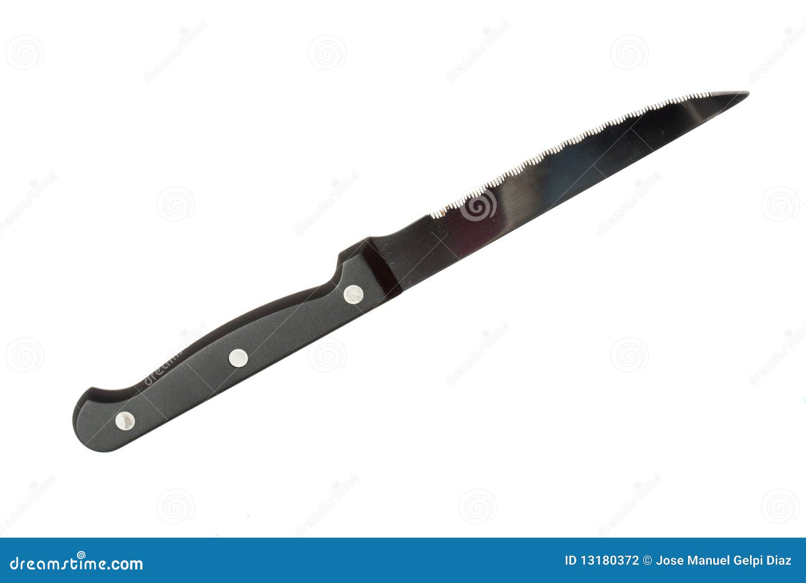 sharp knife with black handle