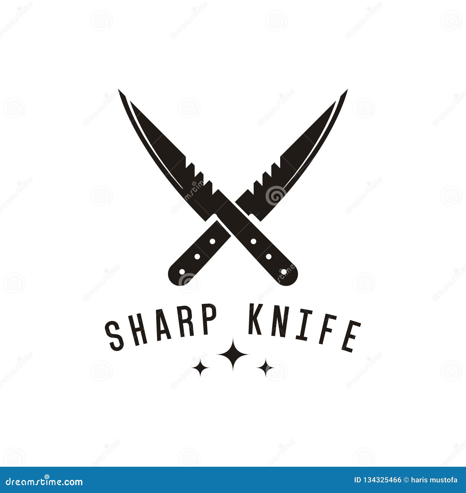 Sharp Knife Logo Design Inspiration Stock Vector Illustration of