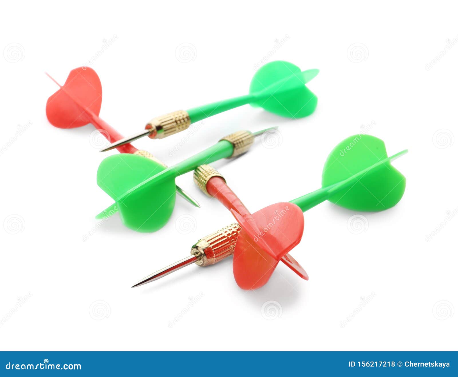 Green Darts Arrows In The Target Center On The Sky Background. Business